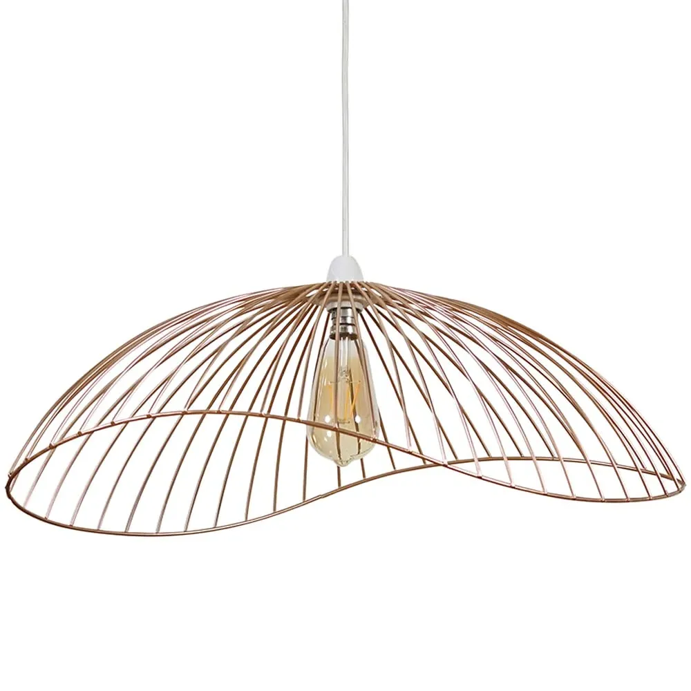 Covelas Wavy Wire Pendant Light Shade - Copper