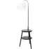 Crowther Single Shelf Floor Lamp with Table - Black, Dark Wood