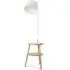 Crowther Single Shelf Floor Lamp with Table - Cream, Light Wood