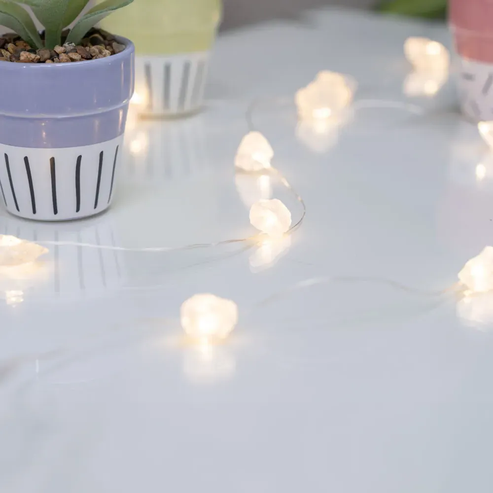 Crystal Wellness 2.3m LED Fairy String Light - Clear Quartz