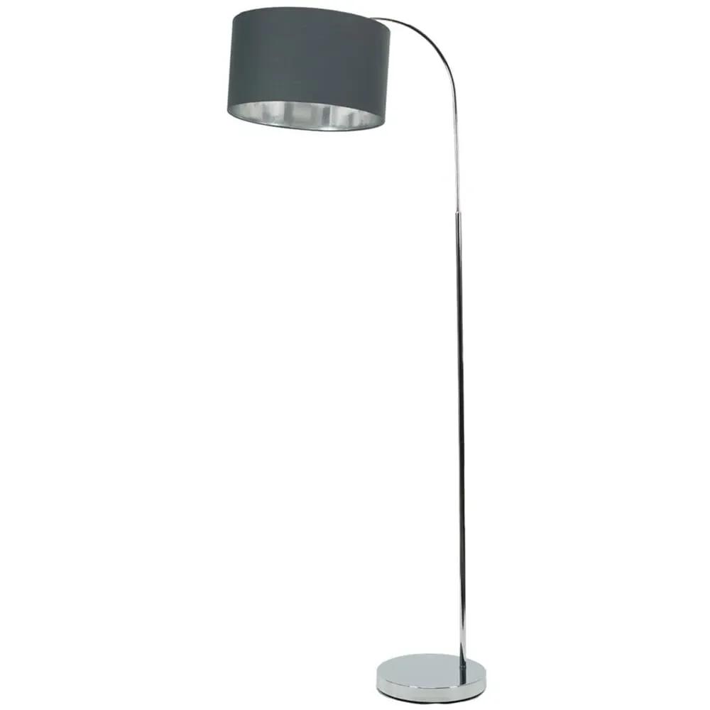 Curva Arched Floor Lamp - Charcoal, Chrome