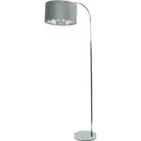 Curva Arched LED Floor Lamp - Grey, Chrome Velvet