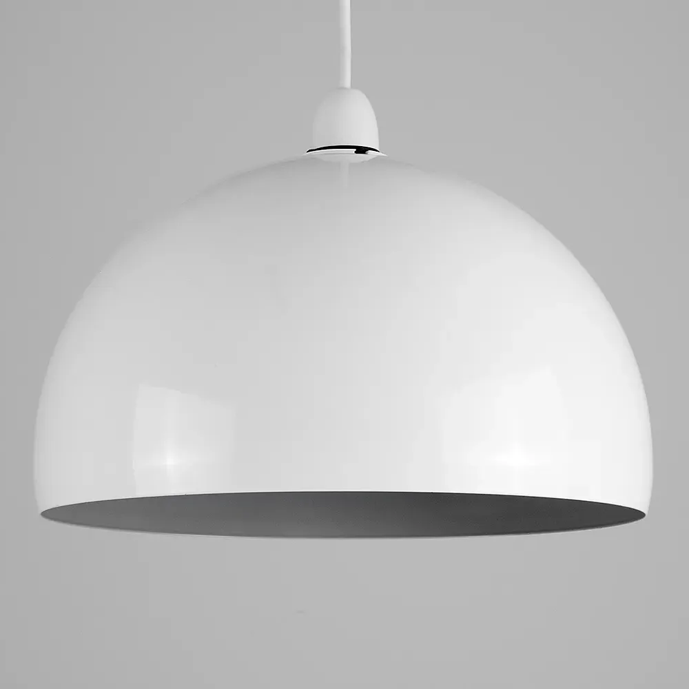 Curva Dome Pendant Shade - White, Metal