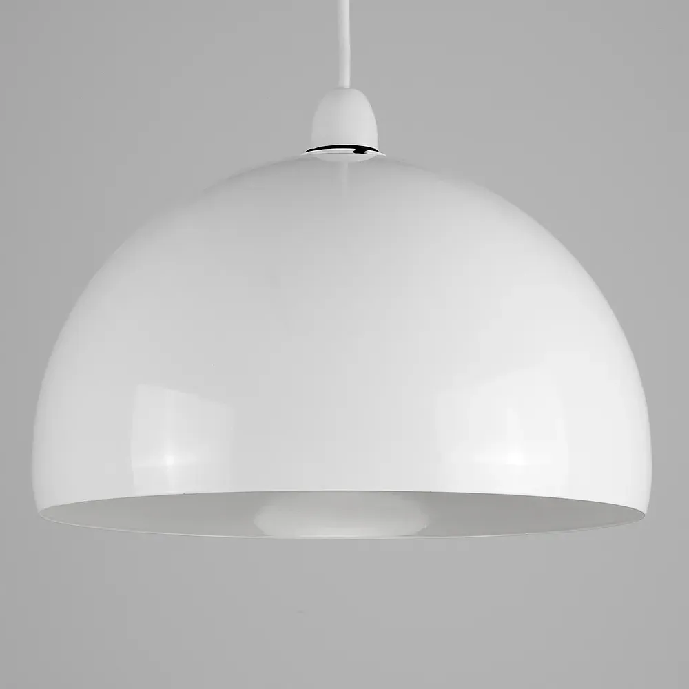 Curva Dome Pendant Shade - White, Metal