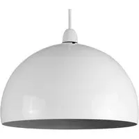 Curva Dome Pendant Shade - White, Metal