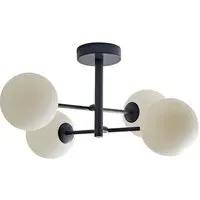 Darla 4-Way Globe Ceiling Light - Navy, Frosted Glass