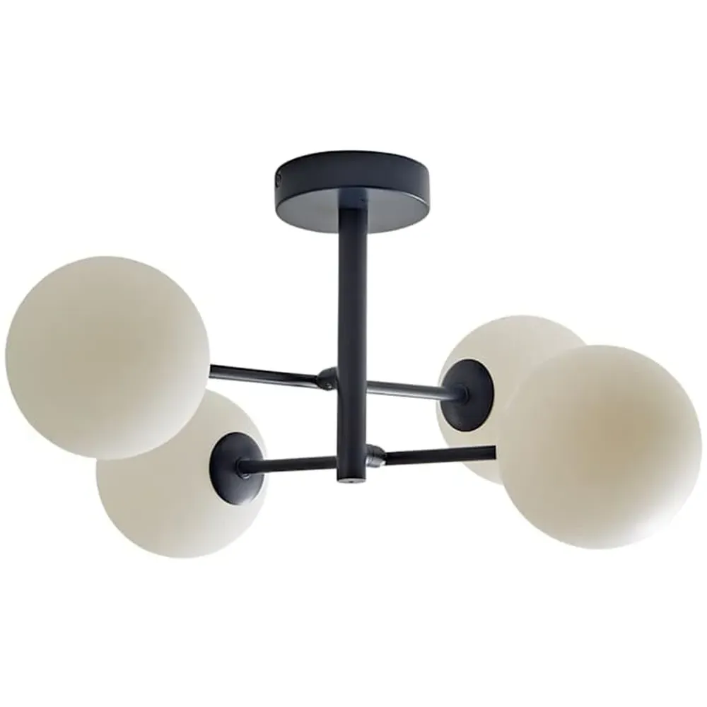 Darla 4-Way Globe Ceiling Light - Navy, Frosted Glass