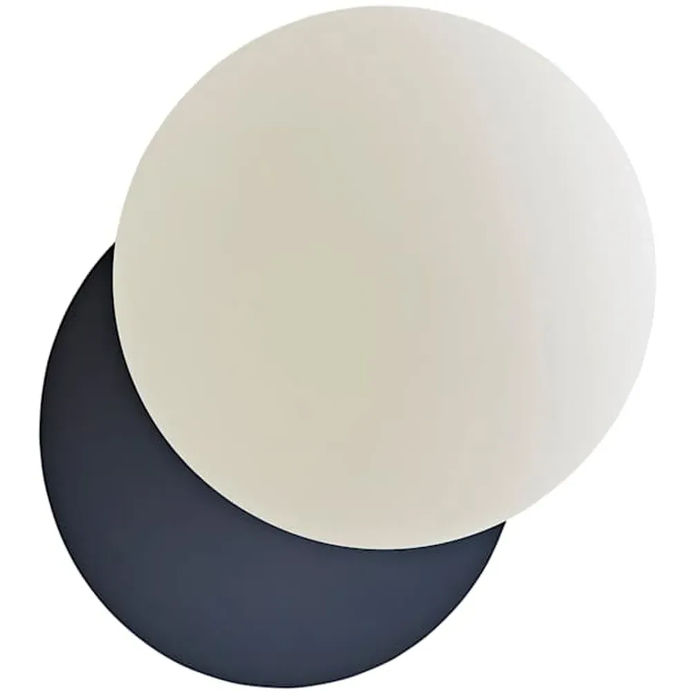 Darla Globe Bathroom Wall Lights 2 Pack - Navy, Frosted Glass