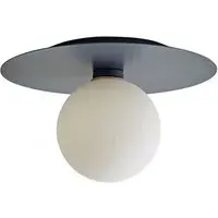 Darla Globe Flush Ceiling Light - Navy, Frosted Glass