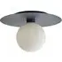 Darla Globe Flush Ceiling Light - Navy, Frosted Glass