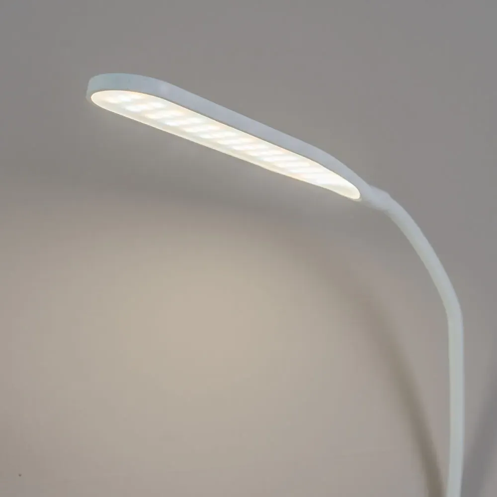 Daylight Clamp LED Desk Lamp with Adjustable Neck - White