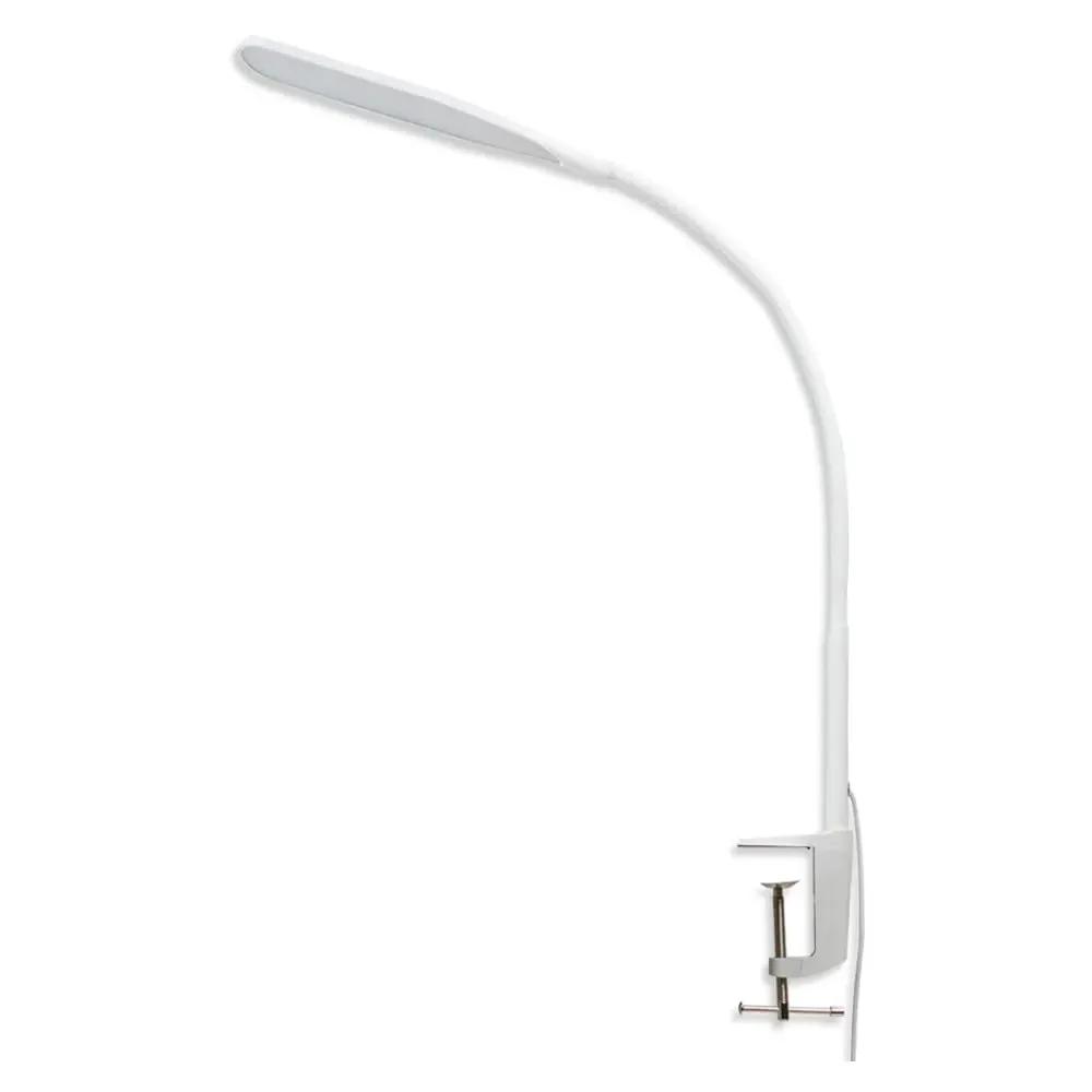 Daylight Clamp LED Desk Lamp with Adjustable Neck - White