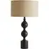 Declan Candlestick Table Lamp with Drum Shade - Natural, Metal