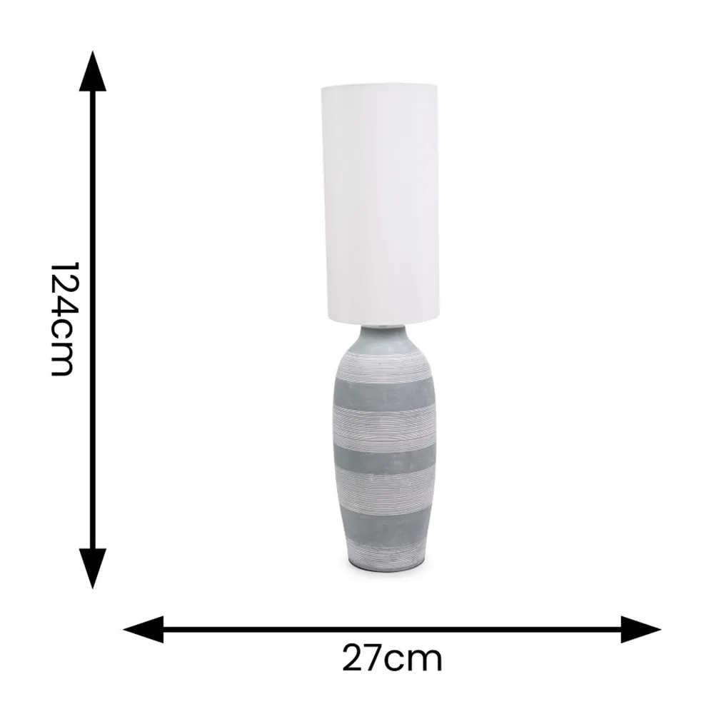 Deegan Tall Floor Lamp - Grey, Ceramic