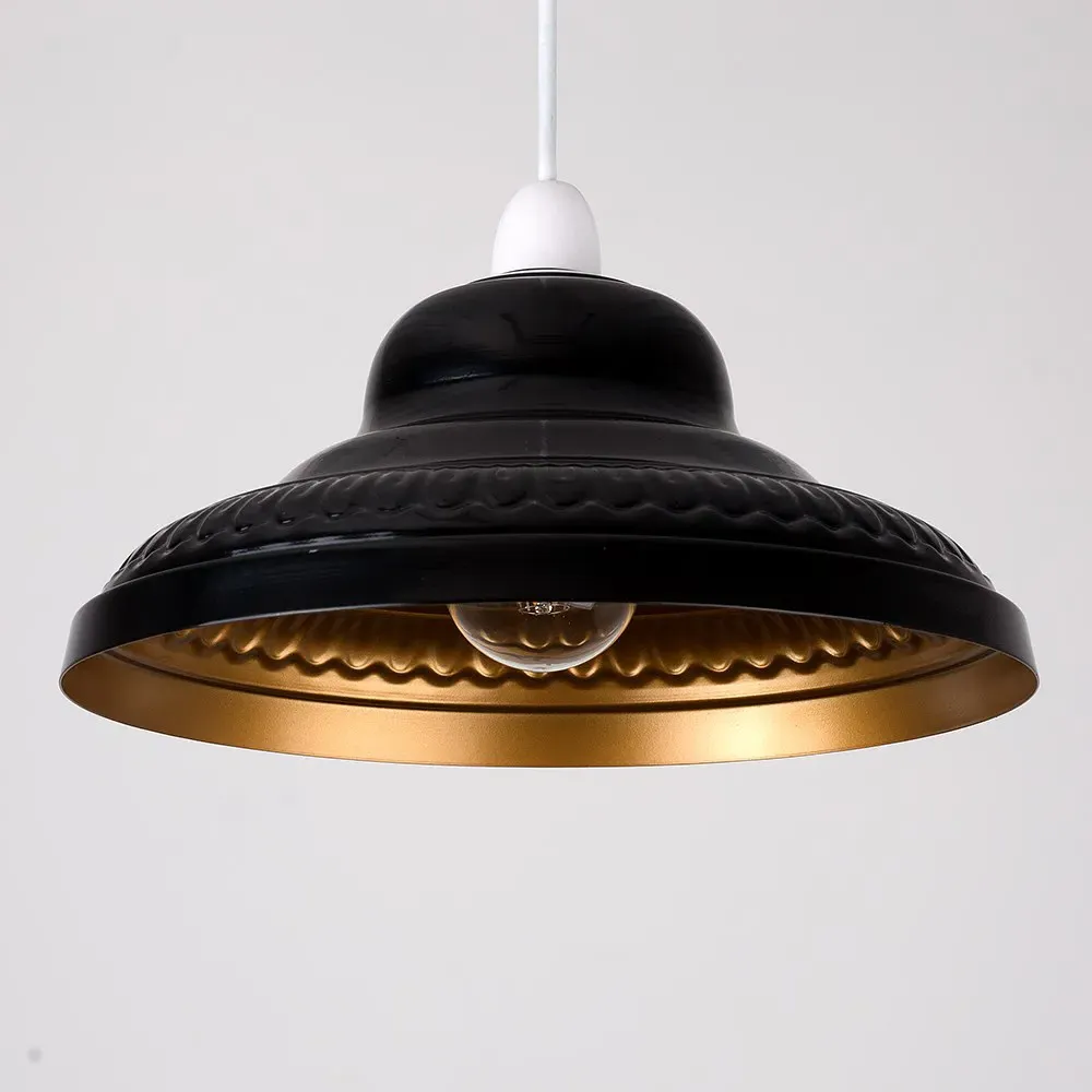 Delta Pendant Shade - Black, Gold