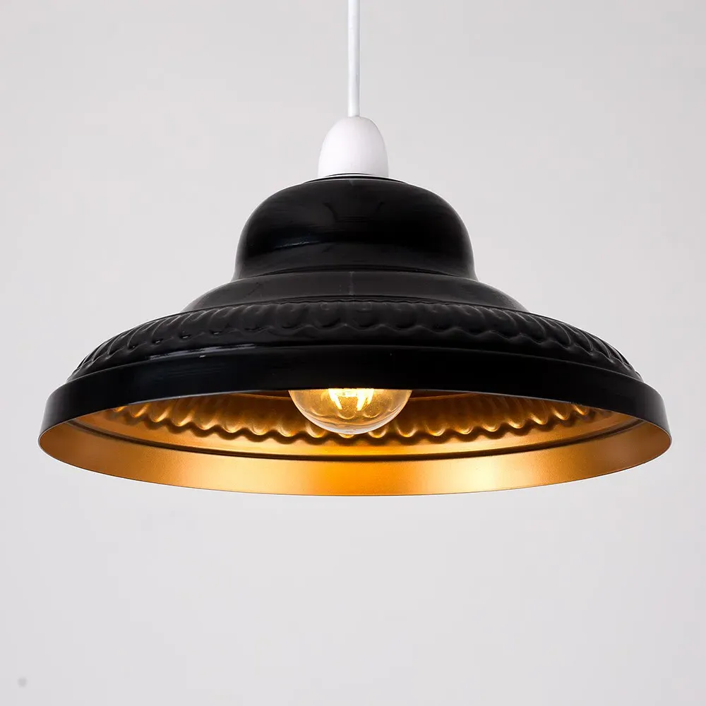 Delta Pendant Shade - Black, Gold
