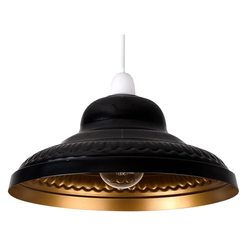 Delta Pendant Shade - Black, Gold image