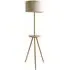 Desmond Tripod Floor Lamp with Side Table - Wood, Cream