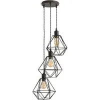 Diablo Geometric 3 Drop Cluster Ceiling LED Pendant Light - Gold