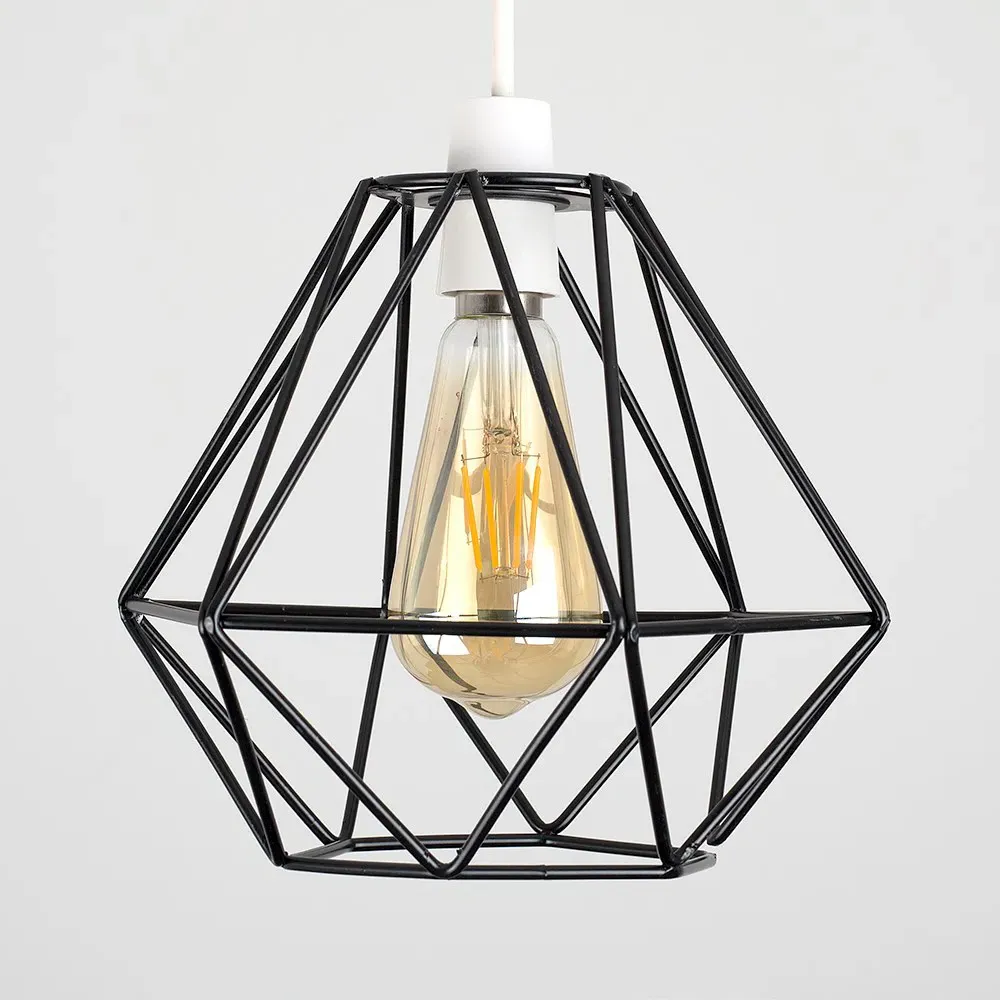 Diablo Wire Frame Pendant Shade - Black
