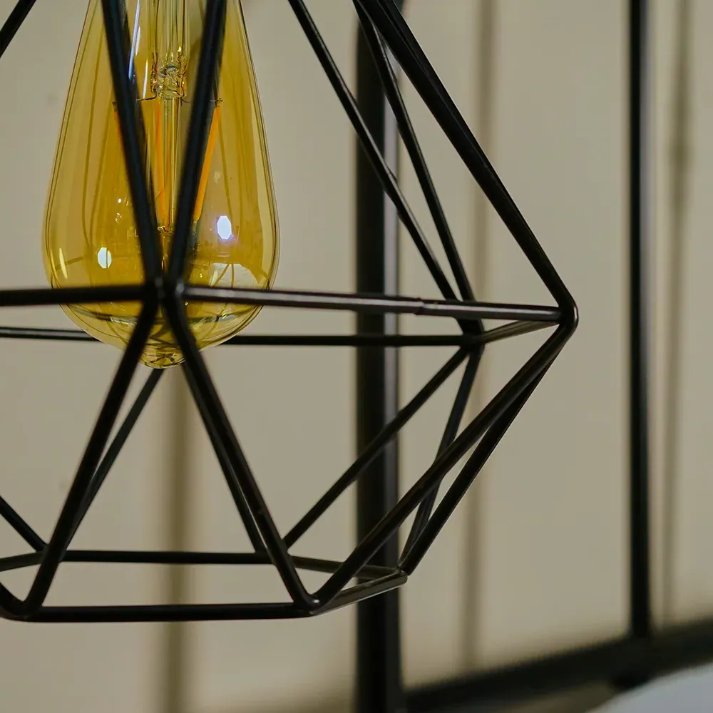 Diablo Wire Frame Pendant Shade - Black