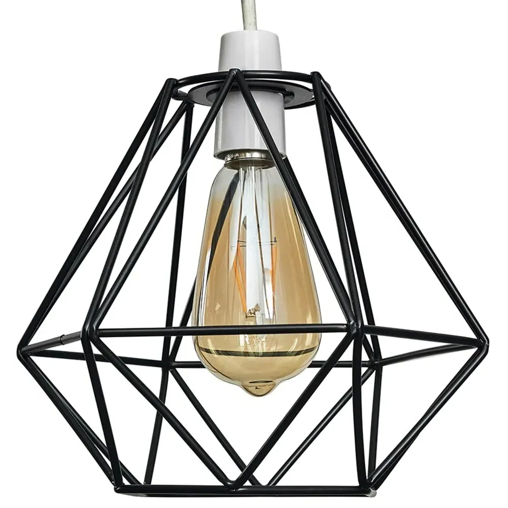 Diablo Wire Frame Pendant Shade - Black