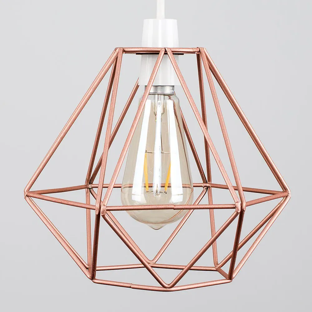 Diablo Wire Frame Pendant Shade - Copper