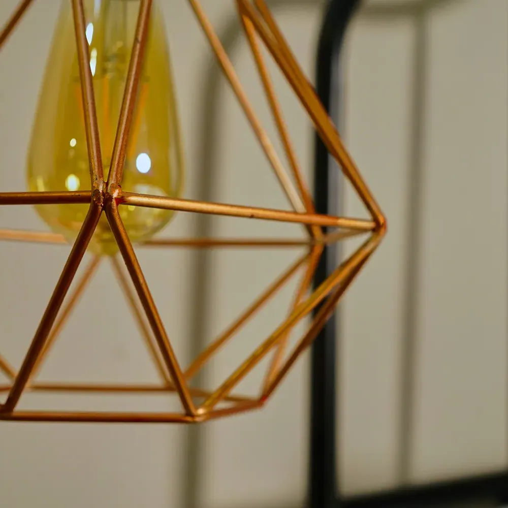 Diablo Wire Frame Pendant Shade - Copper