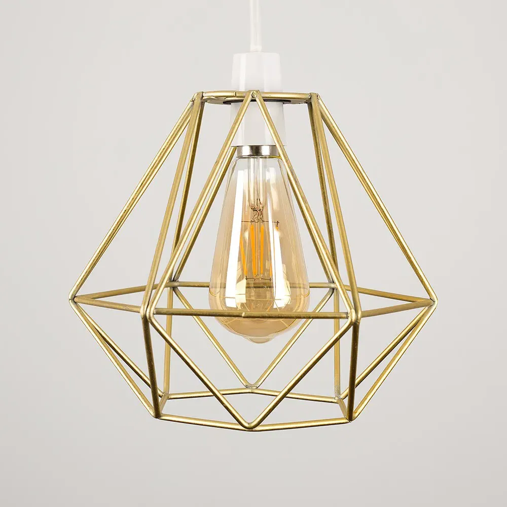 Diablo Wire Frame Pendant Shade - Gold