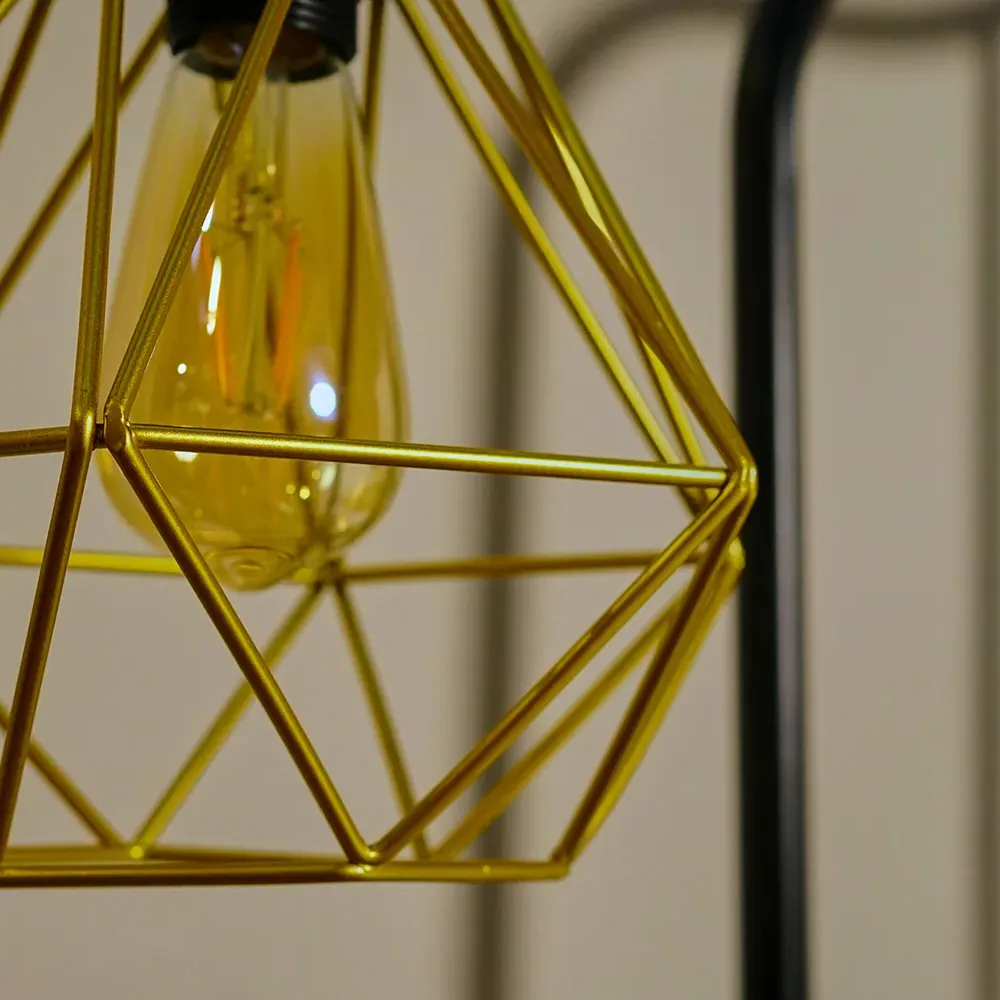 Diablo Wire Frame Pendant Shade - Gold