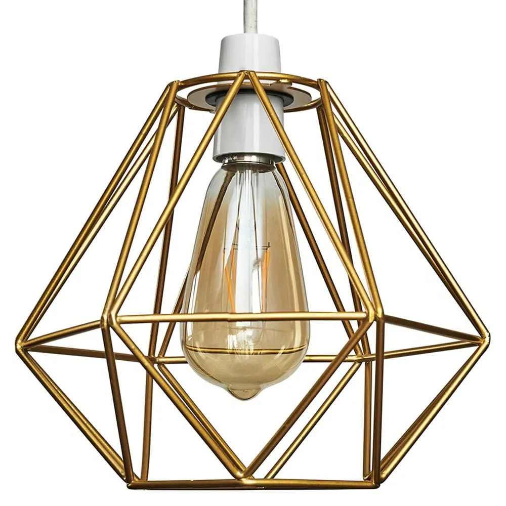 Diablo Wire Frame Pendant Shade - Gold