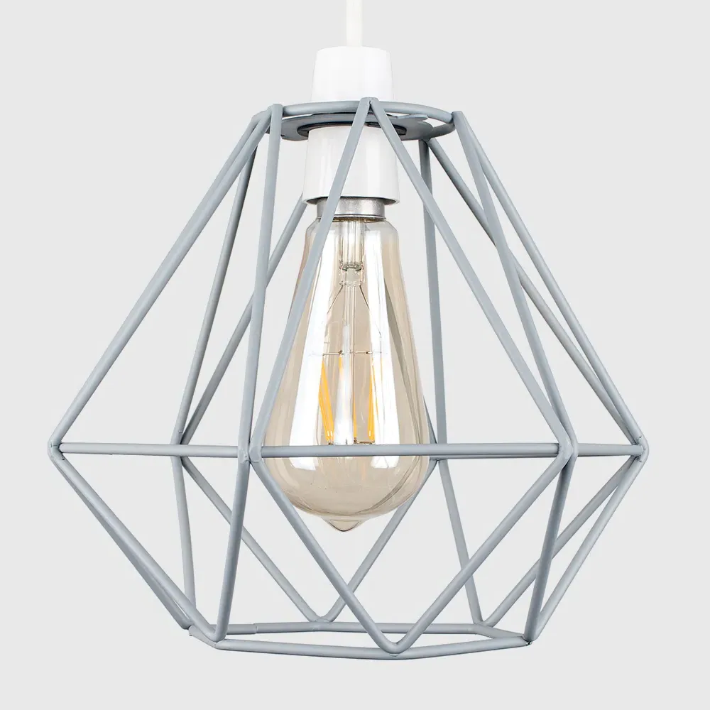 Diablo Wire Frame Pendant Shade - Grey