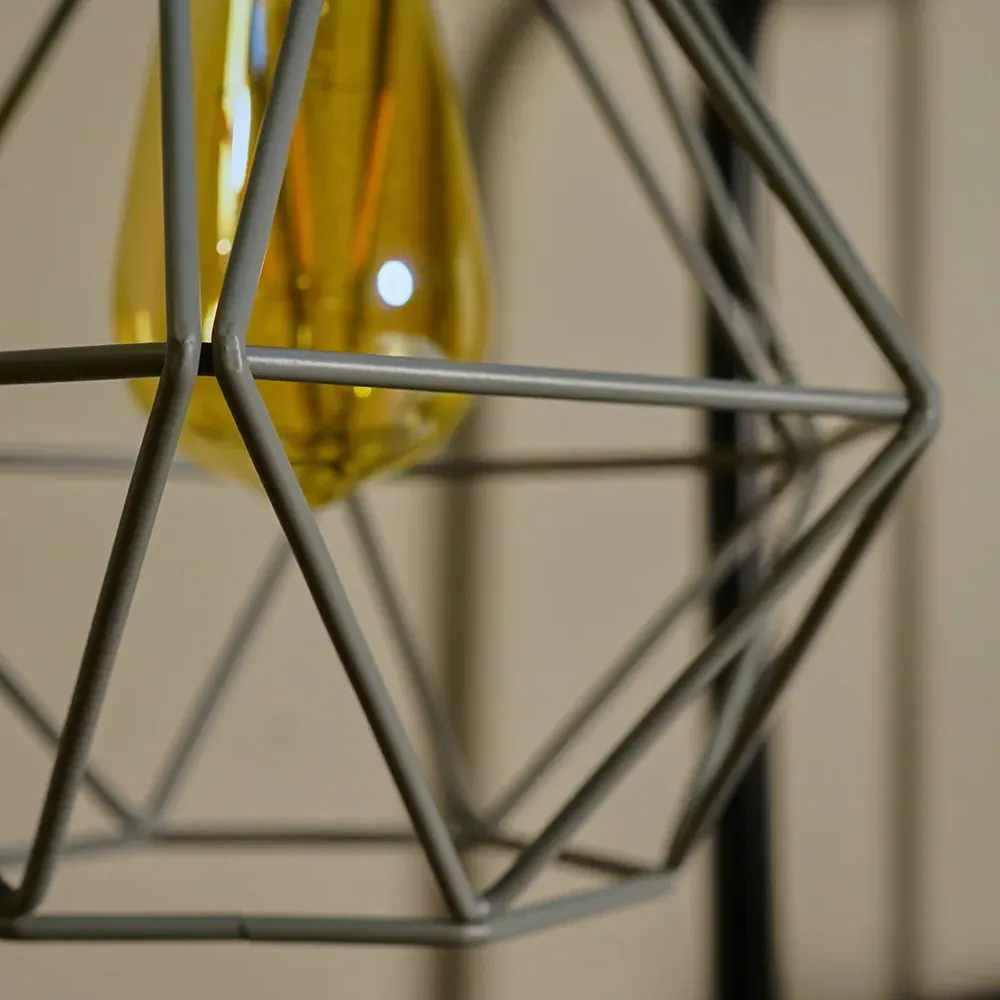 Diablo Wire Frame Pendant Shade - Grey