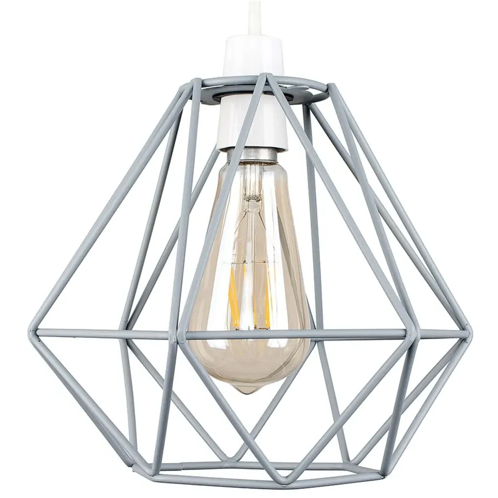 Diablo Wire Frame Pendant Shade - Grey