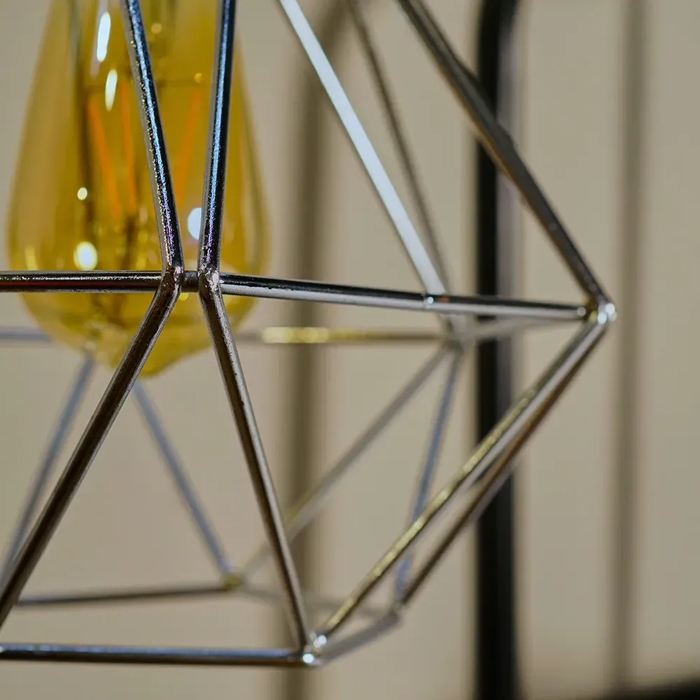 Diablo Wire Frame Pendant Shade - Silver