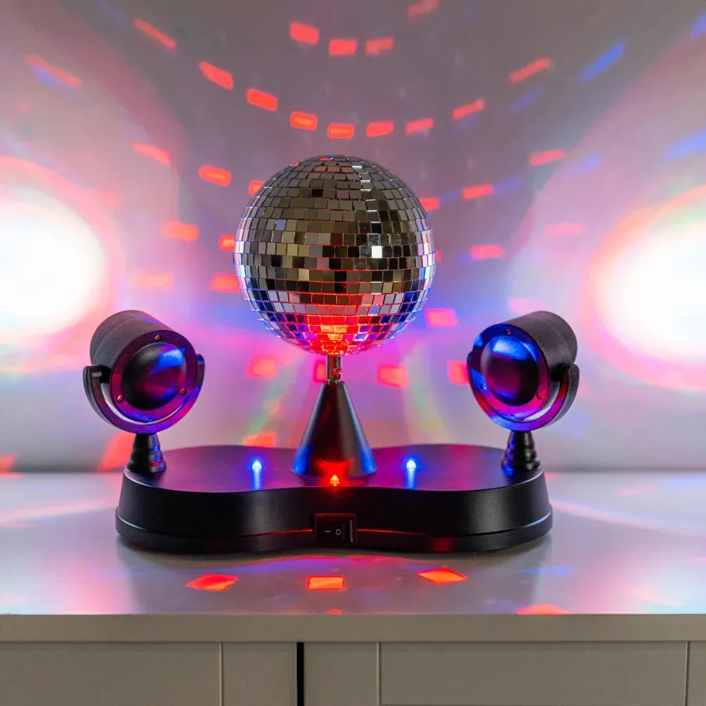 Dolly Disco Ball Rotating LED Spotlight Table Lamp - Black