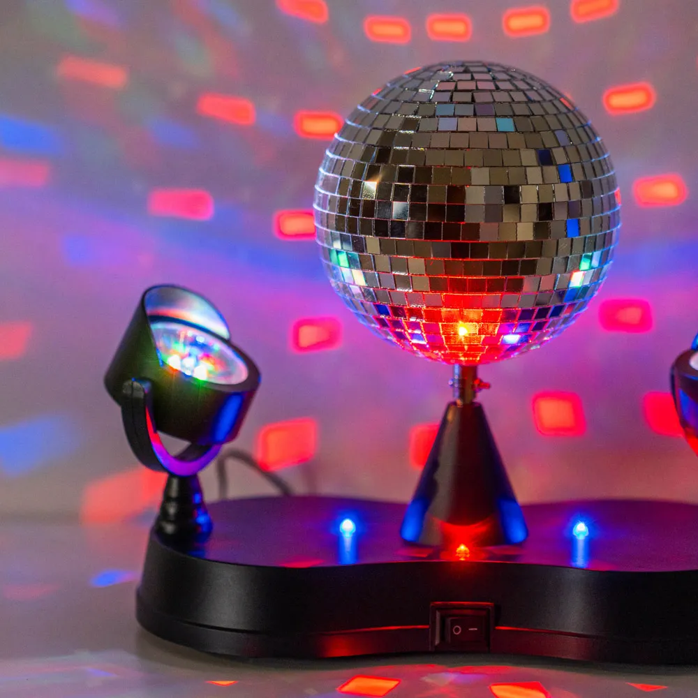 Dolly Disco Ball Rotating LED Spotlight Table Lamp - Black