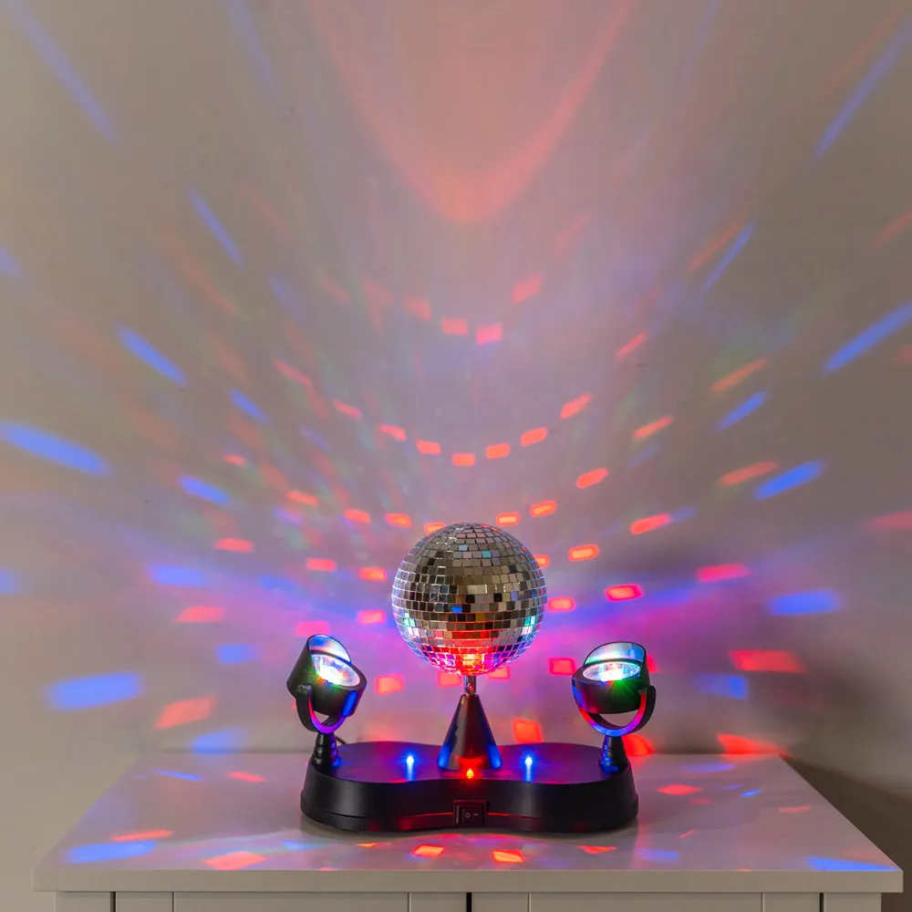 Dolly Disco Ball Rotating LED Spotlight Table Lamp - Black