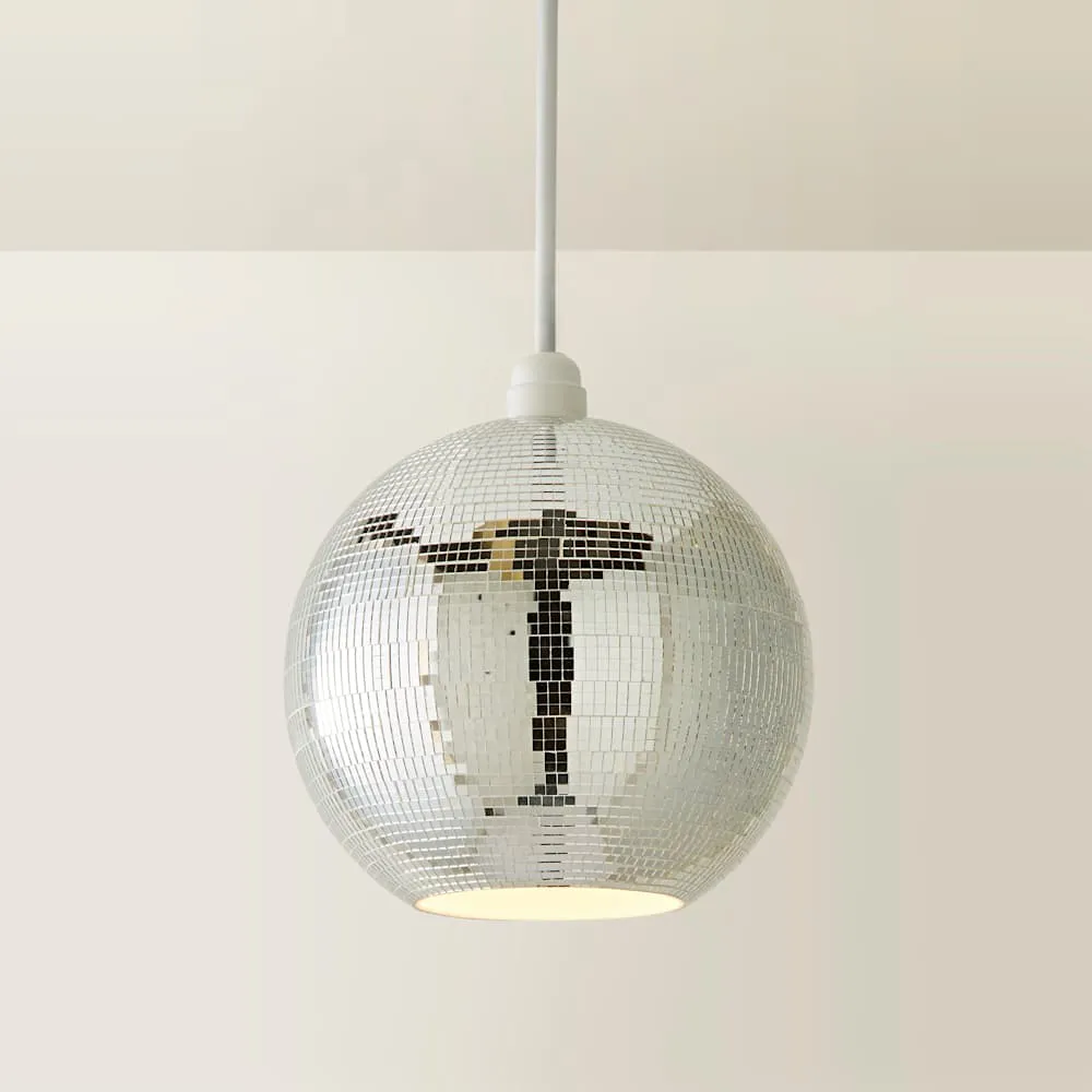 Dolly Disco Mirror Ball Ceiling Pendant Lamp Shade - Silver