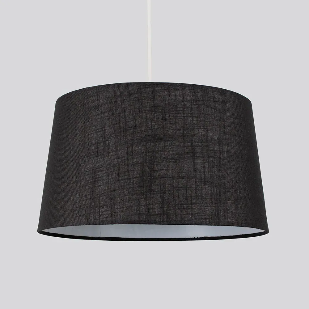 Doretta Tapered Lamp Shade - Black, Faux Linen