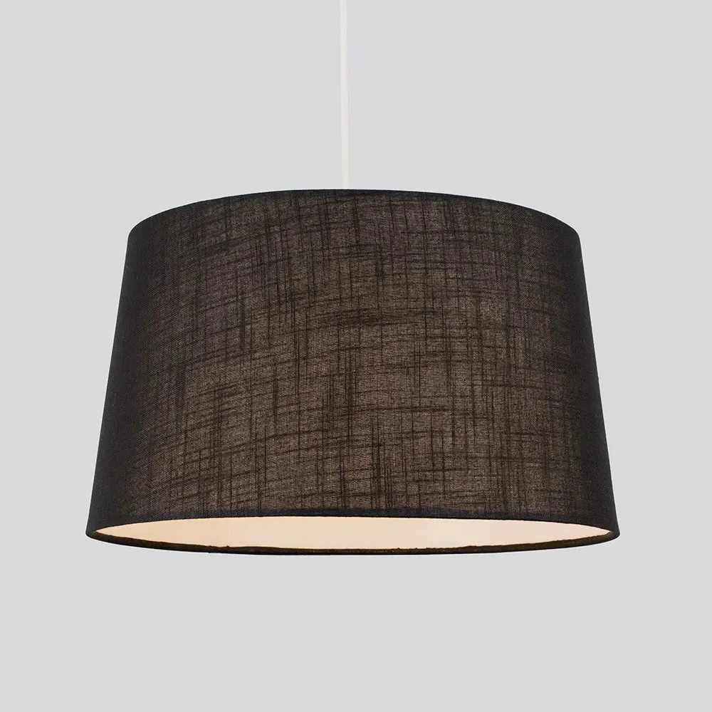 Doretta Tapered Lamp Shade - Black, Faux Linen