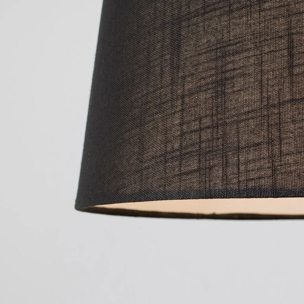 Doretta Tapered Lamp Shade - Black, Faux Linen