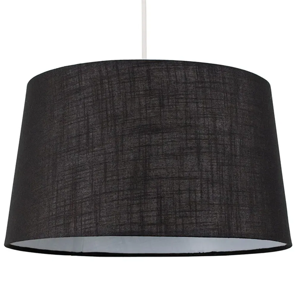 Doretta Tapered Lamp Shade - Black, Faux Linen image