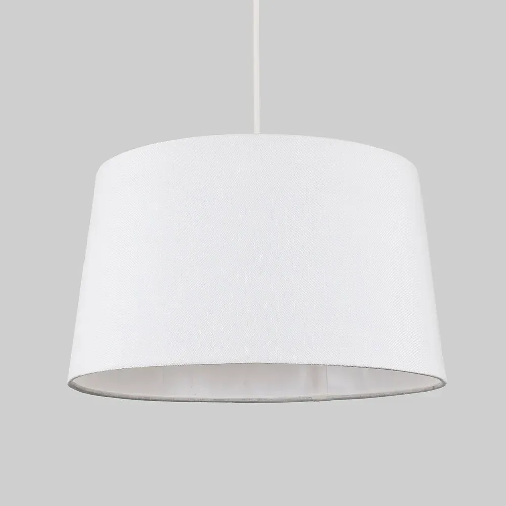 Doretta Tapered Lamp Shade - White, Faux Linen