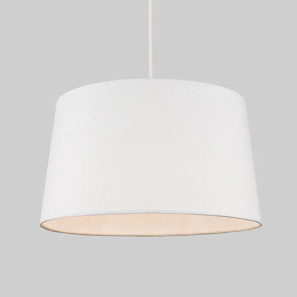 Doretta Tapered Lamp Shade - White, Faux Linen