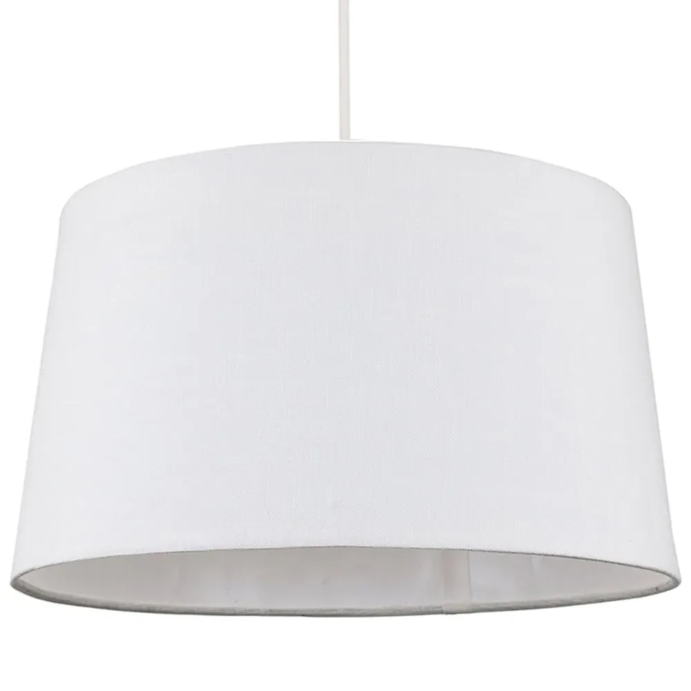 Doretta Tapered Lamp Shade - White, Faux Linen