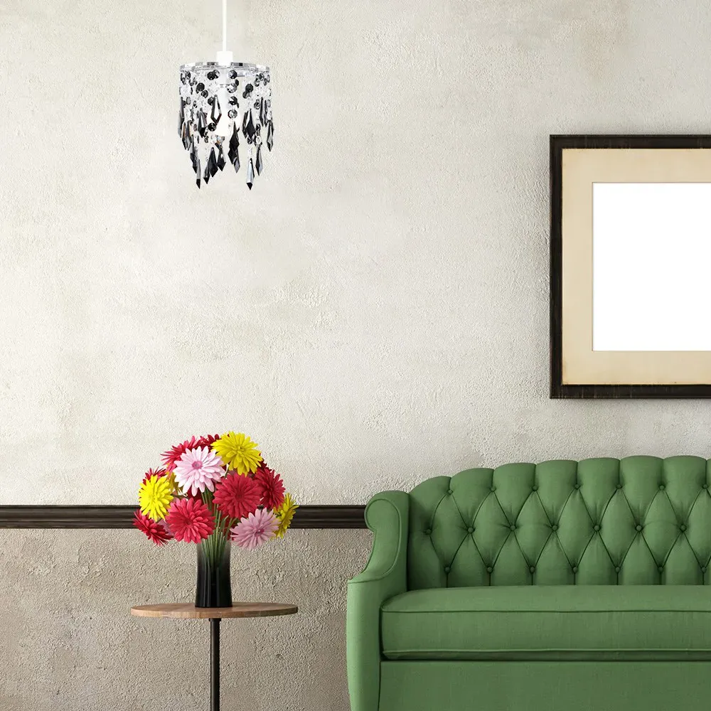 Droplet Design Ceiling Pendant Light - Black, Acrylic