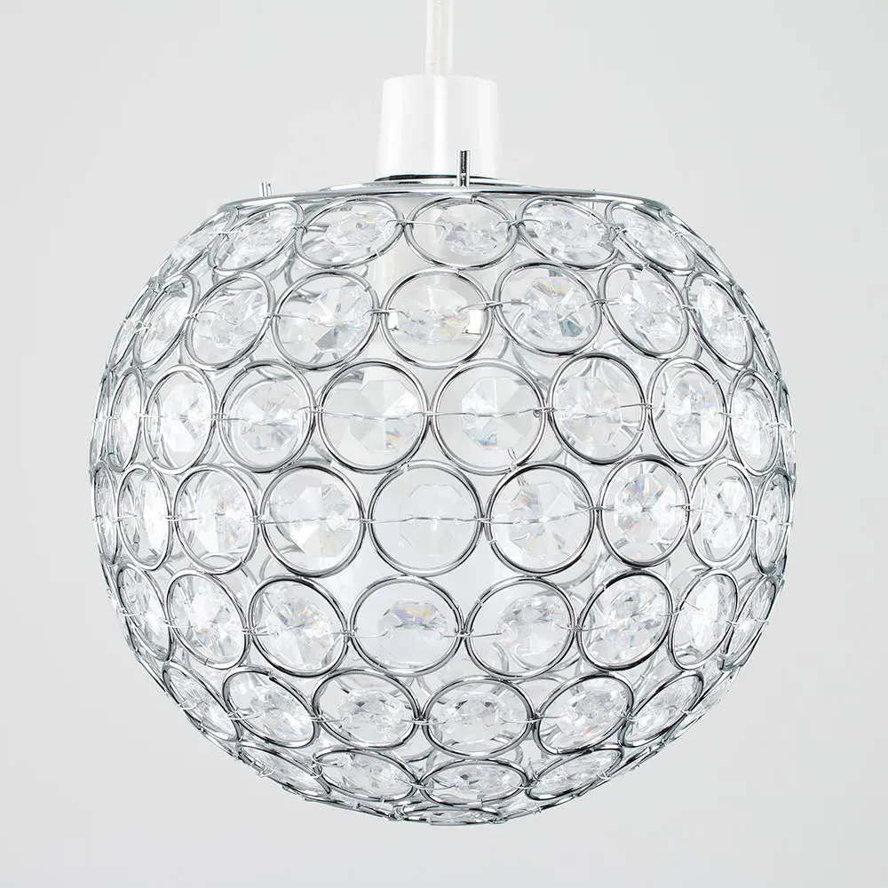 Ducy Small Globe Ceiling Pendant Light - Clear, Chrome