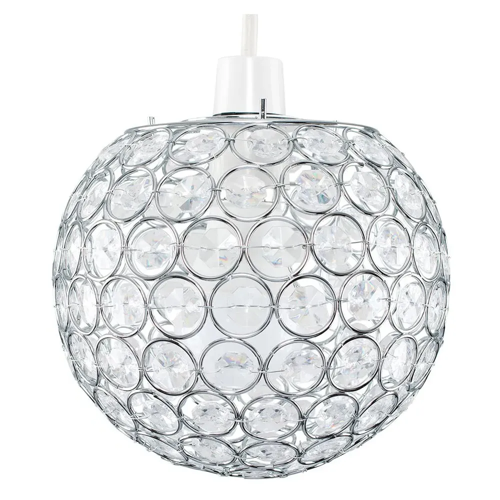 Ducy Small Globe Ceiling Pendant Light - Clear, Chrome image