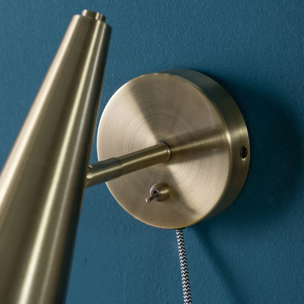 Duke Cone Plug-in LED Wall Light - Gold, Brass